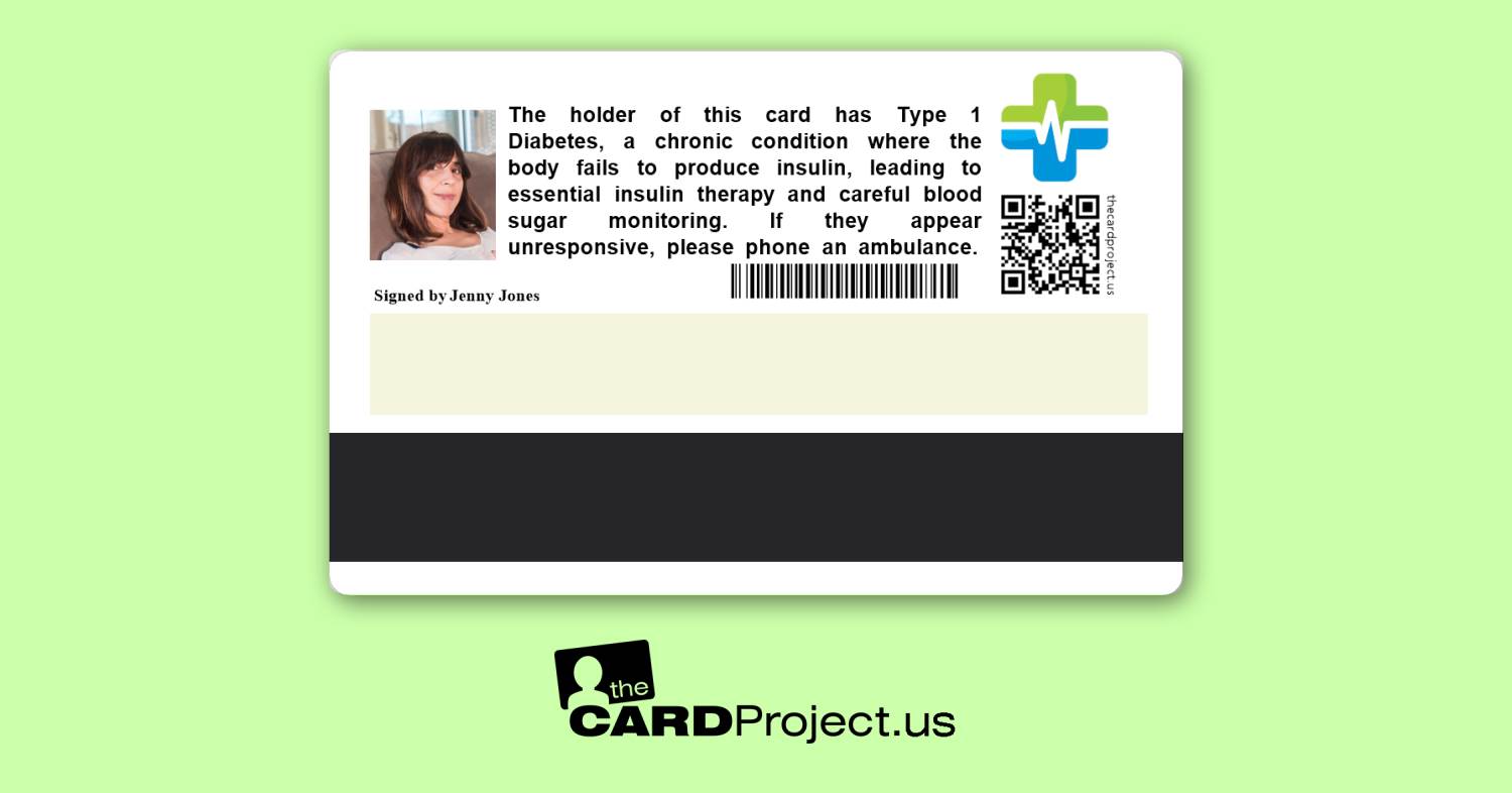 Type 1 Diabetes Premium Medical Card (REAR)